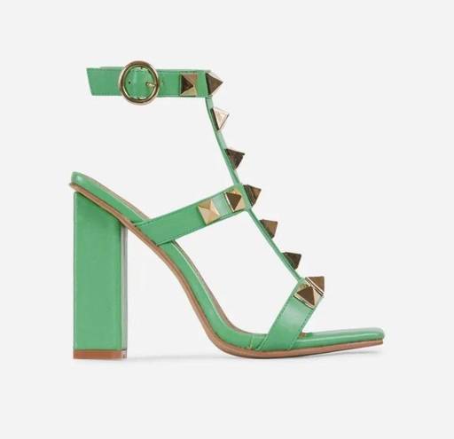 EGO New  green stud strappy heels size 9