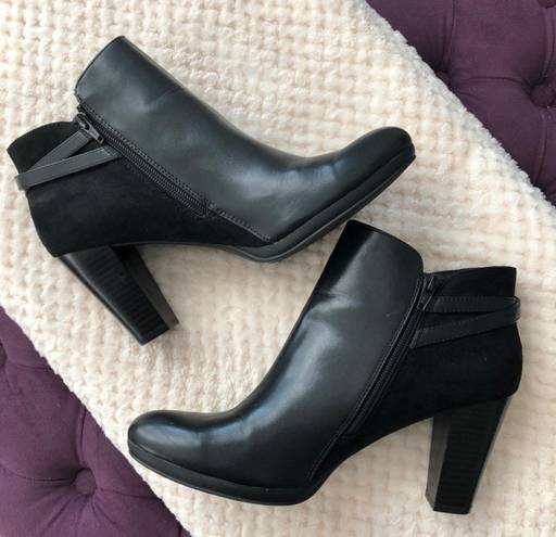 Andrew Geller KEIRA ANKLE BOOTS BLACK BLOCK HEEL SIZE 11