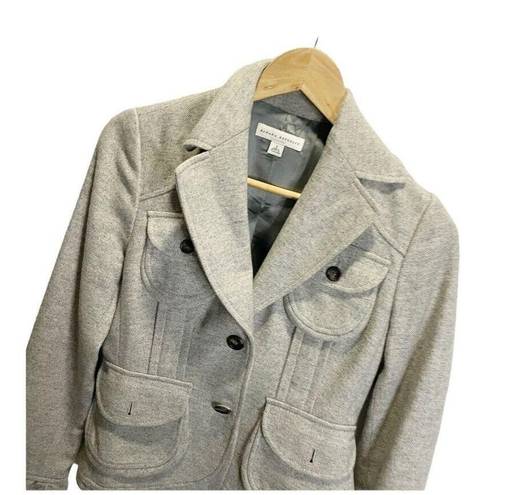 Banana Republic  Womens Wool Jacket Oatmeal Gray Herringbone Coat S Pockets