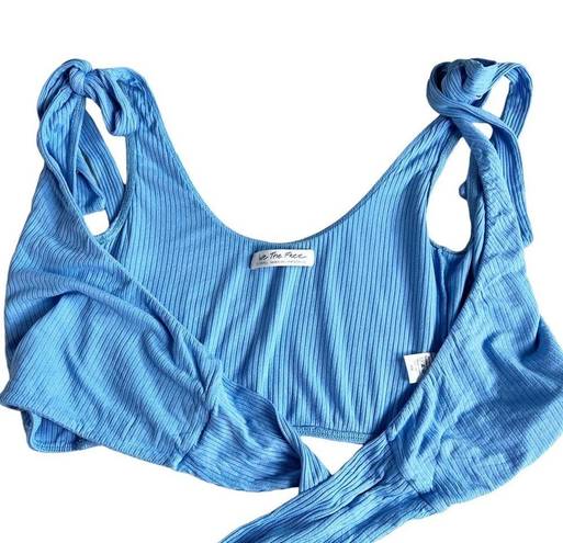 We The Free  - Blue Wrap Around Crop Top with Ties - Sz. XS