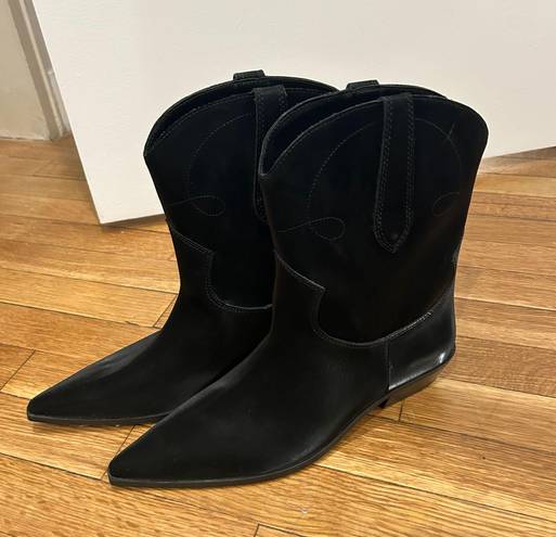 Oak + Fort Black Cowboy Boots NWOT