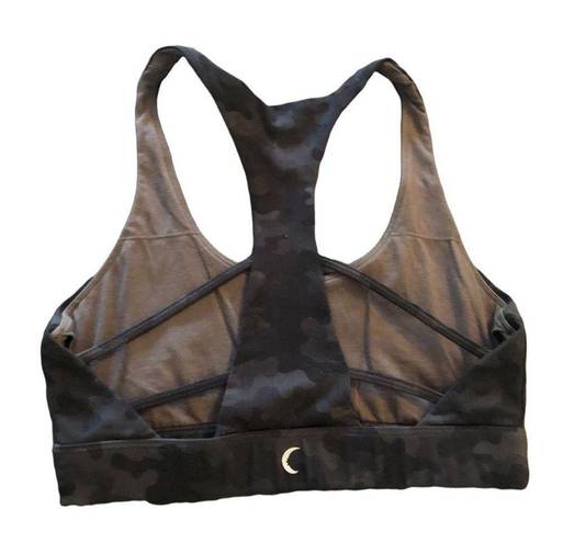 Zyia  Active Hero Camo Strappy Sports Bra Double Strap Racerback Sz. M Sporty