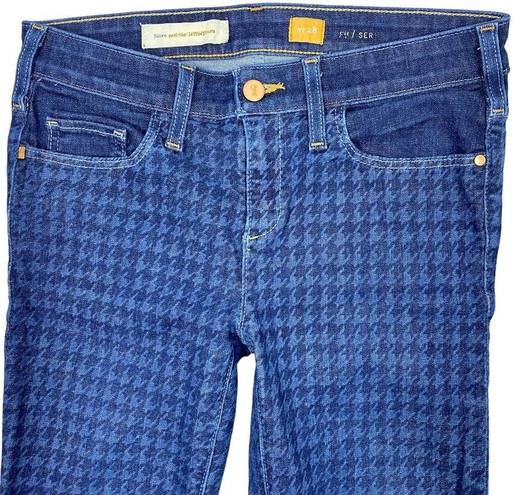 Pilcro  Anthropologie Jeans Women's 28" Blue Serif Skinny Houndstooth Stretch