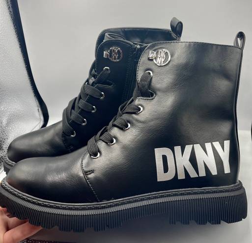 DKNY Crystal Logo Combat Boots