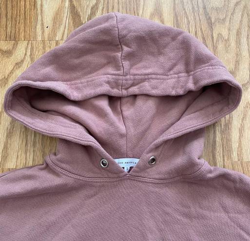 Good American CROPPED & COOL HOODIE IN DUSK  - LARGE