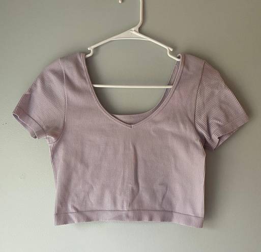 Aura Purple Seemless Cropped Tee Shirt