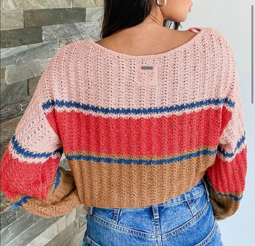 Billabong Crop Block Color Sweater