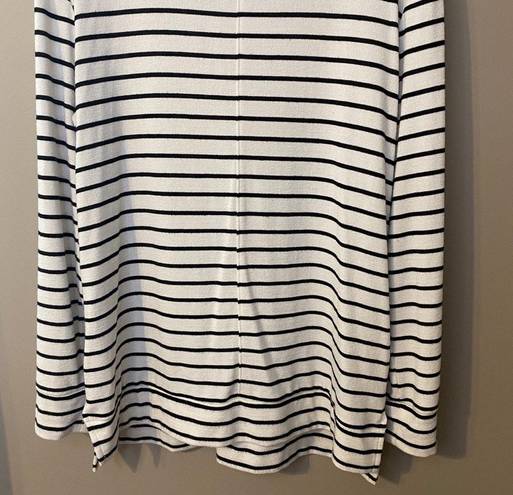 A New Day Striped Turtleneck Sweater White Sz L