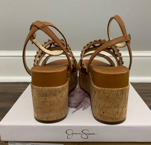 Jessica Simpson Brown Callri Wedge Sandals Size 10