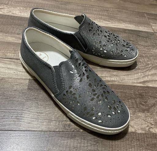 Jack Rogers  Violet Silver Slip on Sneakers with Cutout Detail