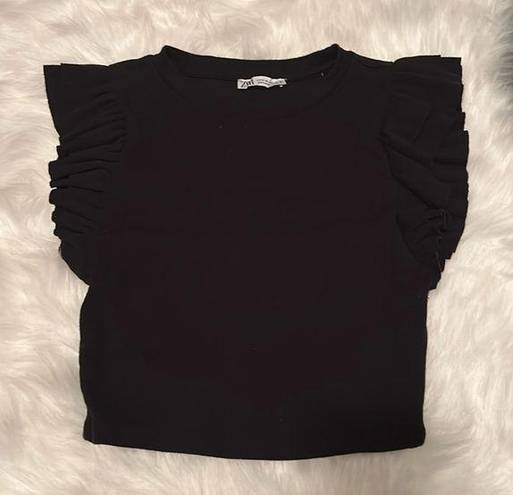 ZARA ruffle sleeve top