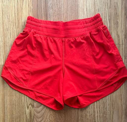 Lululemon Hotty Hot Shorts 4” Red Size 6 - $22 (67% Off Retail) - From  Shaden