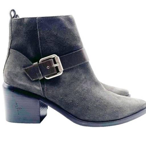 ALLSAINTS NIB  Jason Boot Charcoal Gray Suede Buckle Ankle Bootie Women’s Size 9