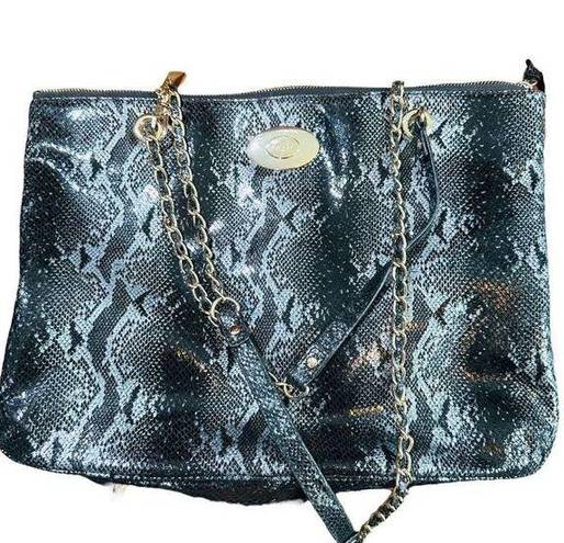 DKNY  NWOT Quilted Leather Snakeskin Convertible Crossbody Shoulder Bag Purse