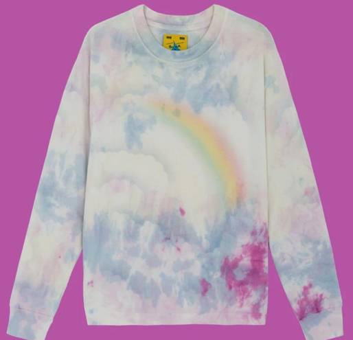 Unif  Multicolor Rainbow Tie Dye Long Sleeve T Shirt Cotton size medium