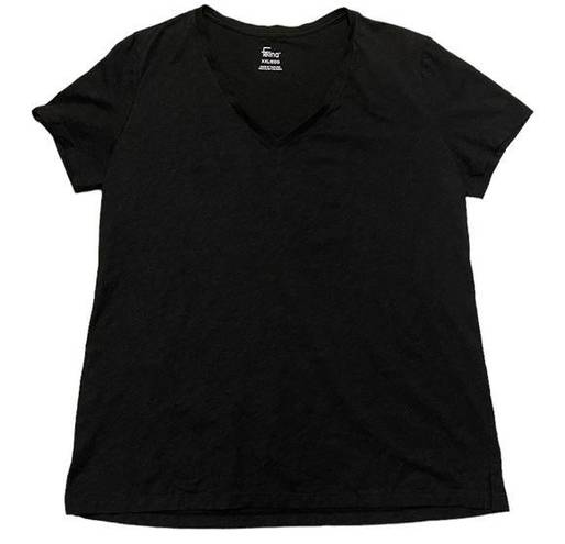 Felina  Black V Neck Cotton Short Sleeve Shirt XX-Large