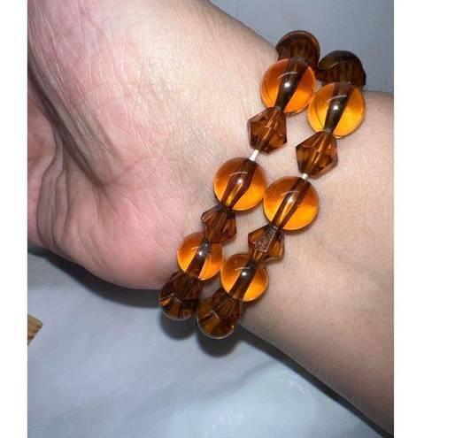 The Row Double Faux amber Colored Bead Focal Bracelet