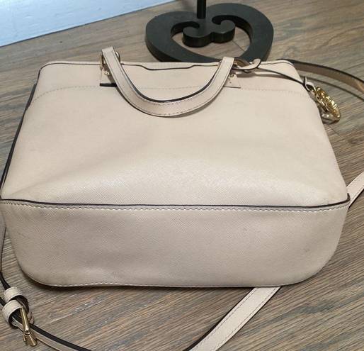 Henri Bendel Cream Saffiano Leather Crossbody Bag