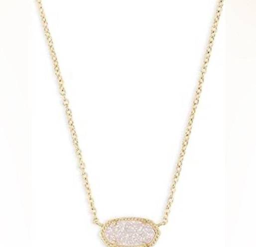 Kendra Scott Elisa Gold Pendant Necklace in Iridescent Drusy