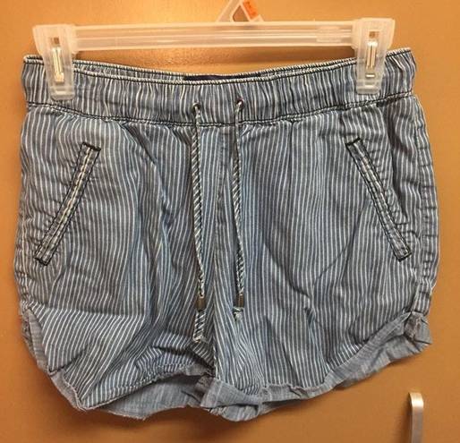 Blue Rain Flowy Blue Striped Shorts