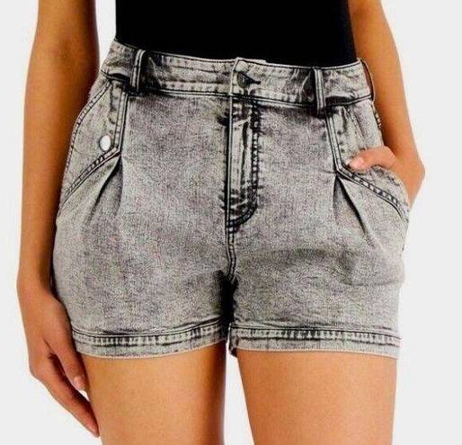 INC  Denim Exotic Escapes Black Acid Wash Shorts, Size 6/28