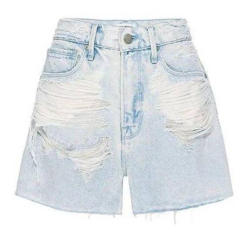 Good American NWT  90s Shred Denim Shorts Size 16 Light Wash distressed High Rise