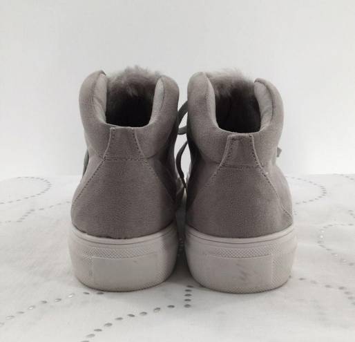 MIA Tillie grey faux fur platform sneakers