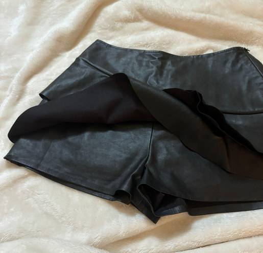 Faux Leather Skirt Black Size L