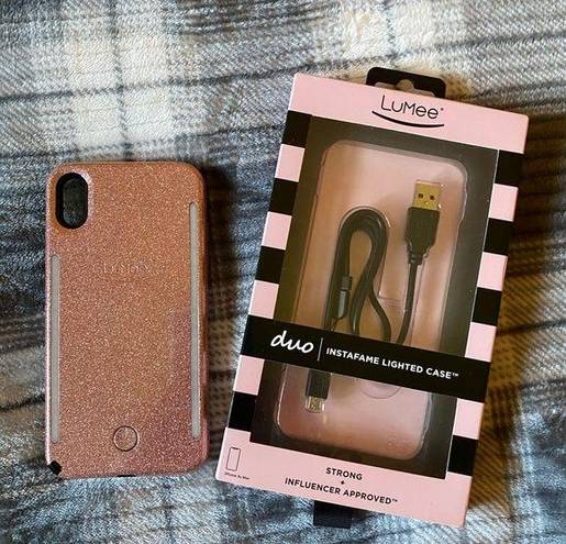 LuMee iPhone XS Max  rose gold glitter case