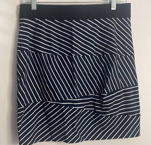 Cynthia Steffe  Navy Blue Multi Striped Bodycon Pencil Skirt