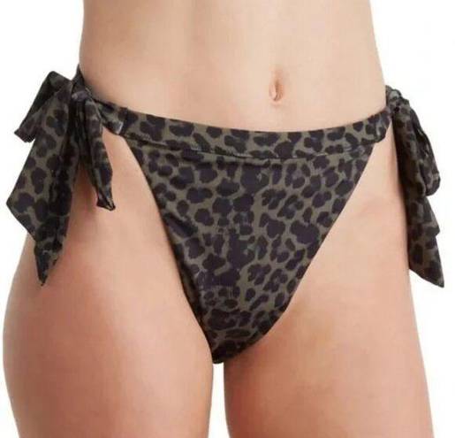 Good American  Hip Hug Swim Bottoms in Sage Leopard Green Plus Size 2XL 5