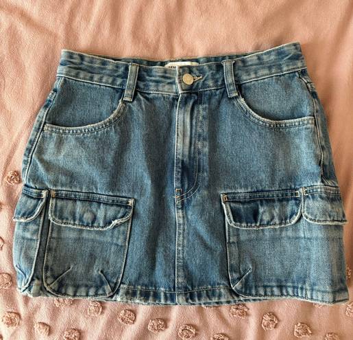 ZARA Cargo Denim Mini Skirt