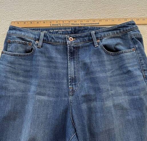 Talbots  Flawless Five Pocket Jeans Woman Size 18W Blue Straight Stretch