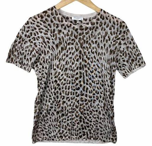 Equipment  Leopard Print Silk Short Sleeve T-shirt- Medium