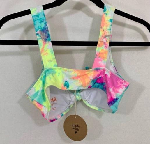 Cabana Del Sol Tie Dye Bikini Top Blue Pink Small