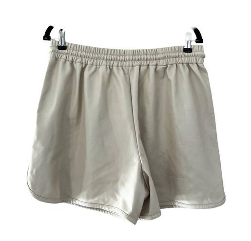 ALC Frank ALC Faux Vegan Leather Ryder Off White Shorts Sz L