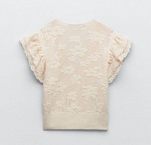 ZARA Pointelle Knit Top