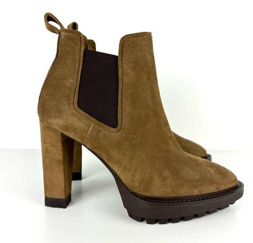 ALLSAINTS NEW  Harper Lug Sole Heeled Suede Ankle Boots Tan Size 9