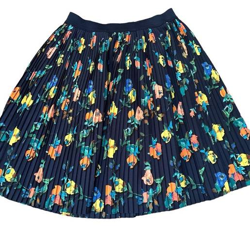 Merona  WOMEN'S FLORAL PRINT PLEATED SKIRT NAVY