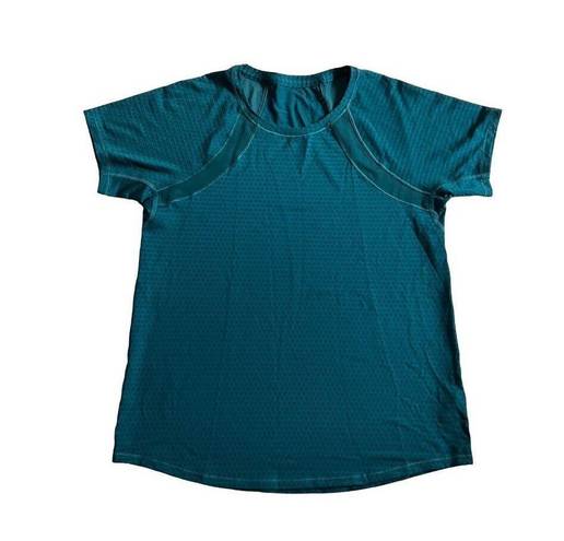 Athleta  TEAL CHI DOT MESH TRAIN TEE  size XS