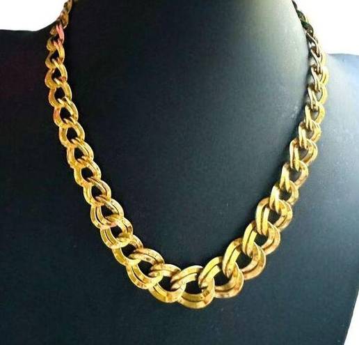 Monet  Vintage Gold Plated Chain Link Necklace 16”-18” EUC