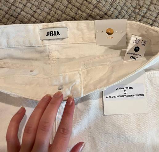 JBD White Jean Skirt