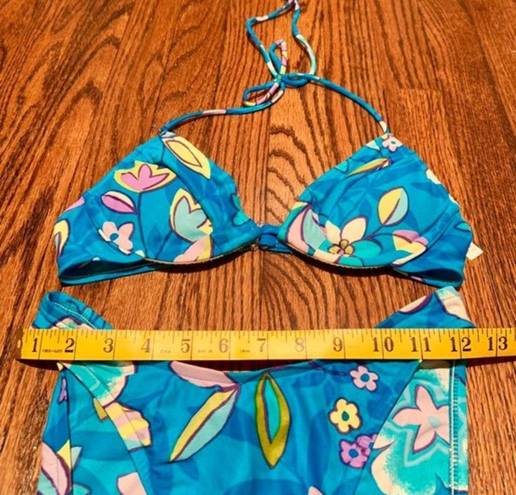 Victoria's Secret Victoria Secret Blue Floral Vintage Bikini Set Size 36B Medium