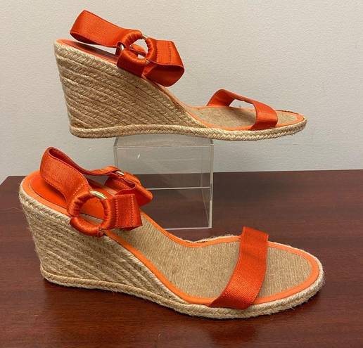 Ralph Lauren  Indigo Espadrille Wedges Orange size 11