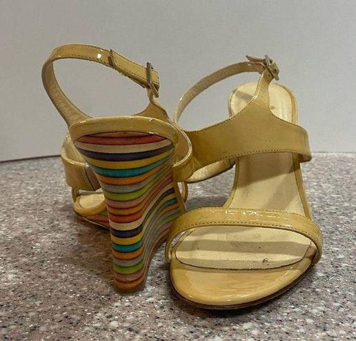 Kate Spade  Clume Beige Patent Rainbow Wedges