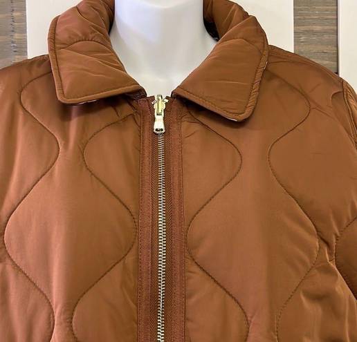 Isaac Mizrahi  Live! Reversible Quilted Barn Cognac Jacket- Small