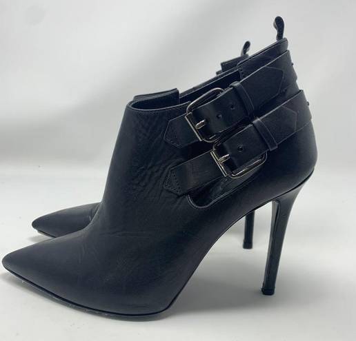 ALLSAINTS  Kira Black Leather Buckle Booties