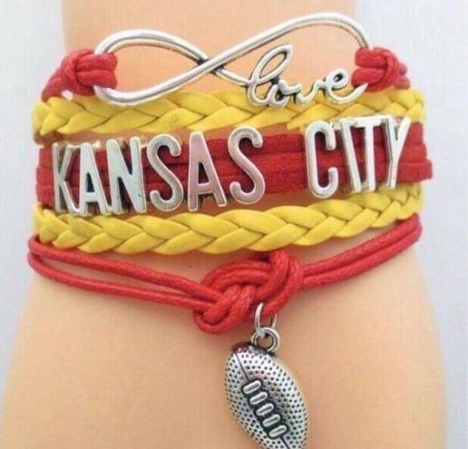 infinity New Womens Kansas City Chiefs Multi-Cord Red & Yellow  Bracelet