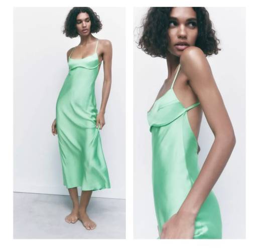 ZARA Green Midi Dress