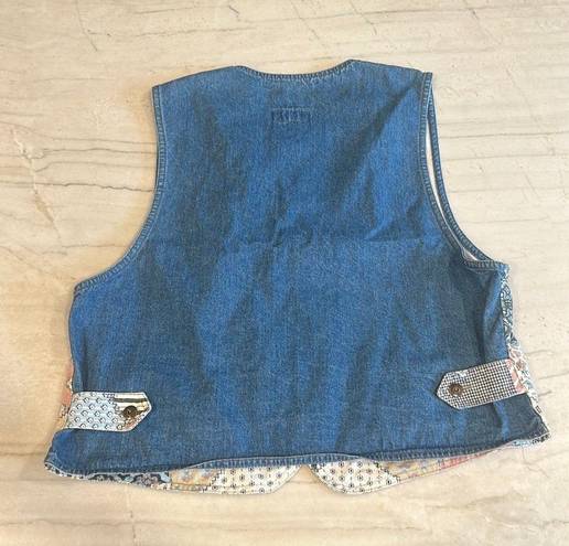 VINTAGE Denim Patchwork Vest Blue